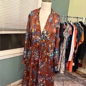 Zara Multicolor Floral Long Sleeve Dress